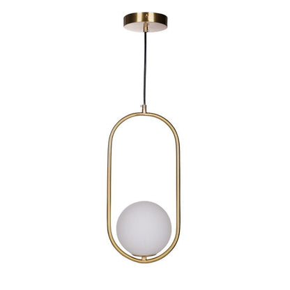 Sleek Glass Pendant Ceiling Light with Brass Accent