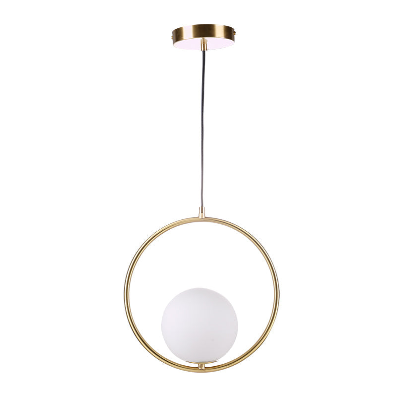 Sleek Glass Pendant Ceiling Light with Brass Accent