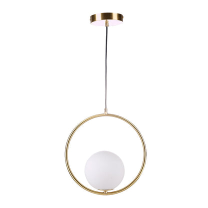 Sleek Glass Pendant Ceiling Light with Brass Accent