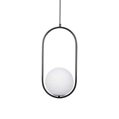 Sleek Glass Pendant Ceiling Light with Brass Accent