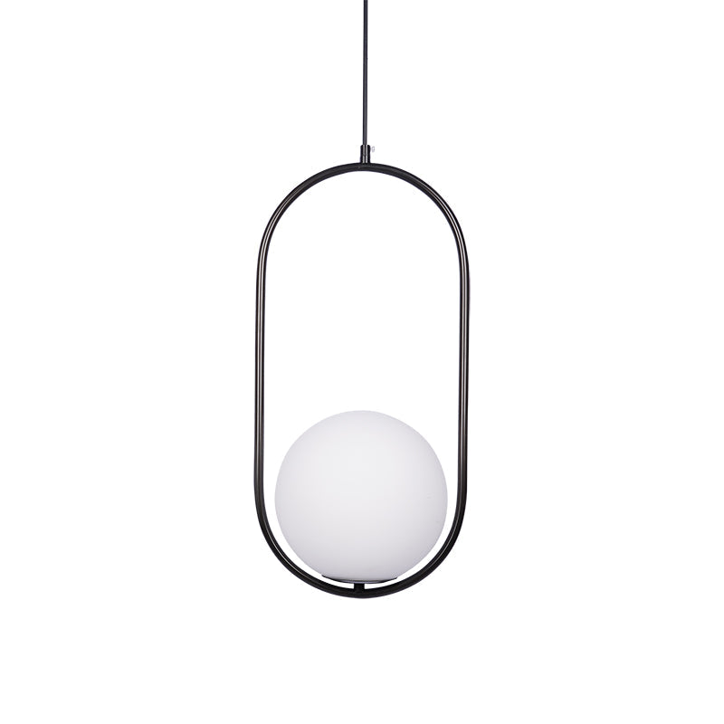 Sleek Glass Pendant Ceiling Light with Brass Accent