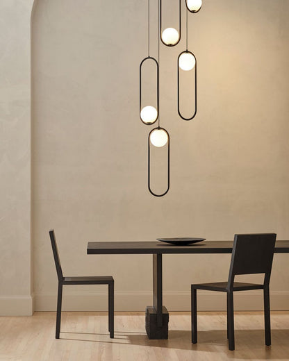 Sleek Glass Pendant Ceiling Light with Brass Accent