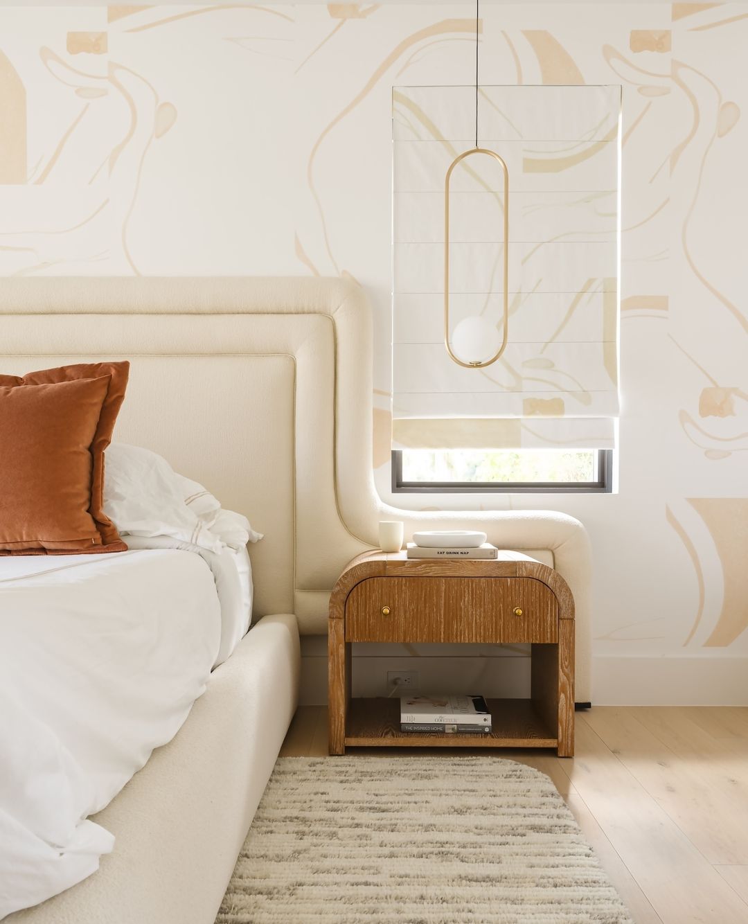 Sleek Glass Pendant Ceiling Light with Brass Accent