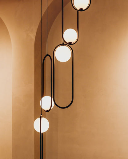 Sleek Glass Pendant Ceiling Light with Brass Accent