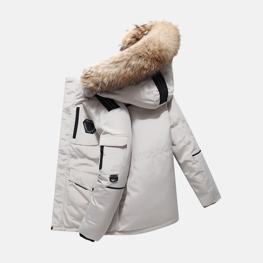Warm Fur Trimmed Men's Winter Parka Coat - OutfitLondon