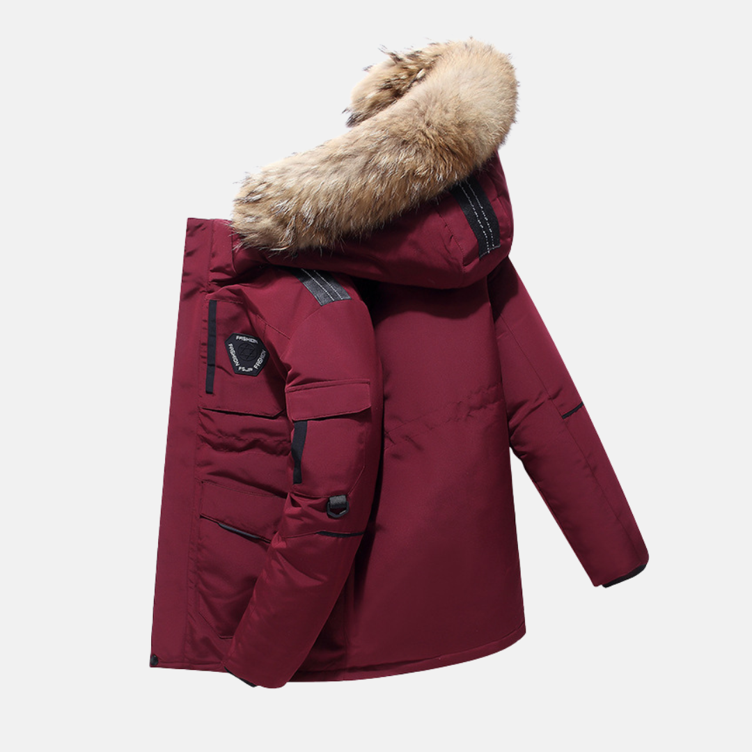 Warm Fur Trimmed Men's Winter Parka Coat