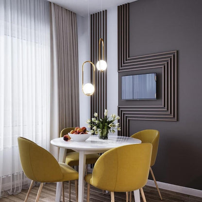 Sleek Glass Pendant Ceiling Light with Brass Accent