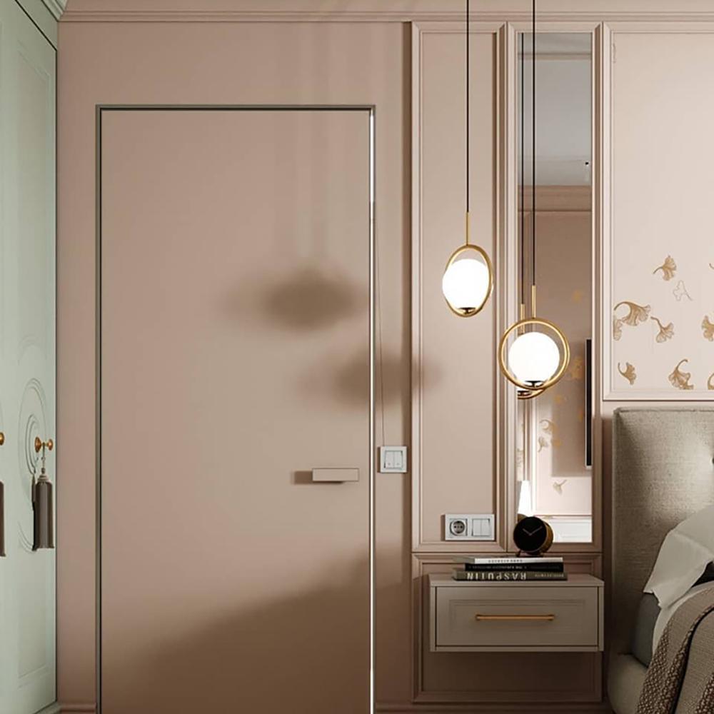 Sleek Glass Pendant Ceiling Light with Brass Accent