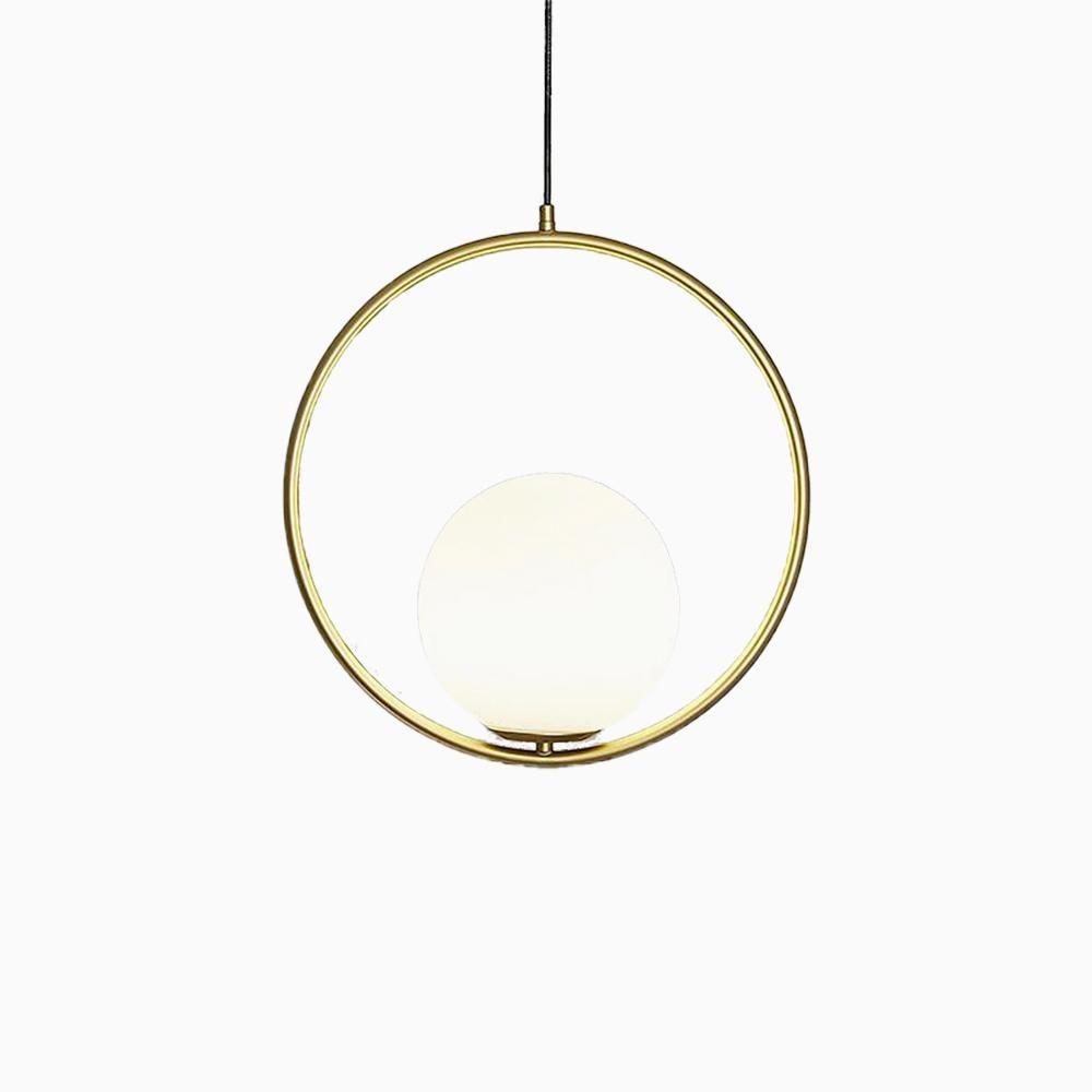 Sleek Glass Pendant Ceiling Light with Brass Accent