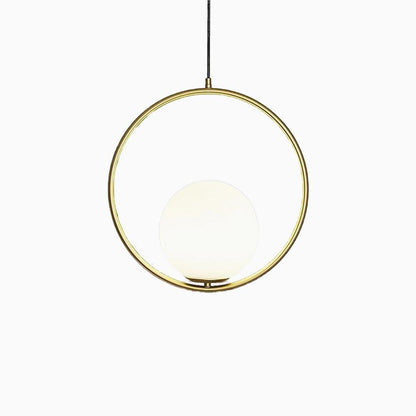 Sleek Glass Pendant Ceiling Light with Brass Accent