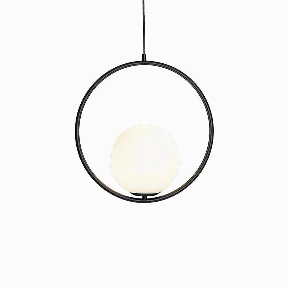 Sleek Glass Pendant Ceiling Light with Brass Accent