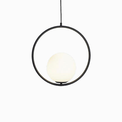 Sleek Glass Pendant Ceiling Light with Brass Accent