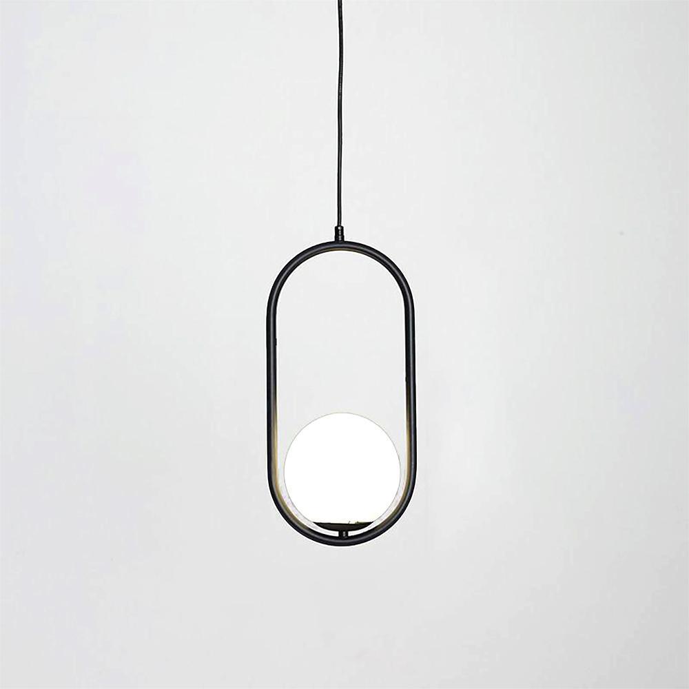 Sleek Glass Pendant Ceiling Light with Brass Accent