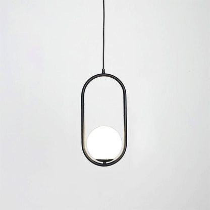 Sleek Glass Pendant Ceiling Light with Brass Accent