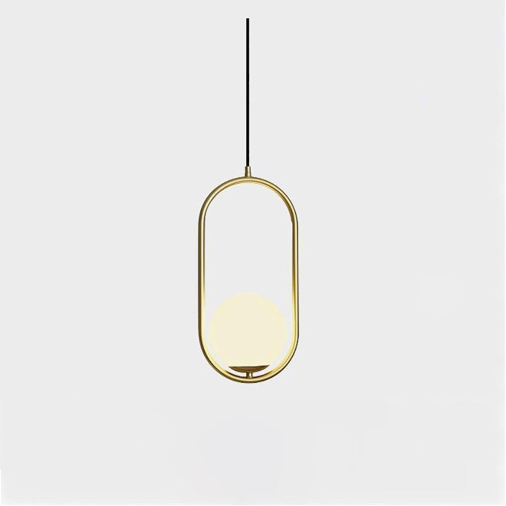 Sleek Glass Pendant Ceiling Light with Brass Accent