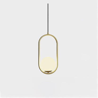 Sleek Glass Pendant Ceiling Light with Brass Accent