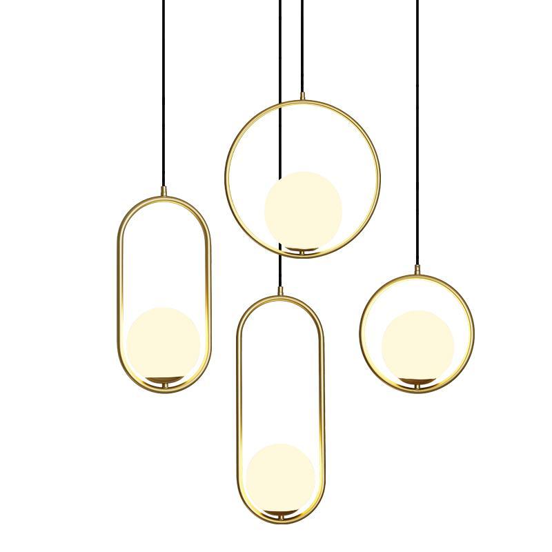 Sleek Glass Pendant Ceiling Light with Brass Accent