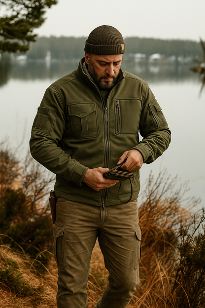 Warm Cargo Fleece Mens Coat - OutfitLondon