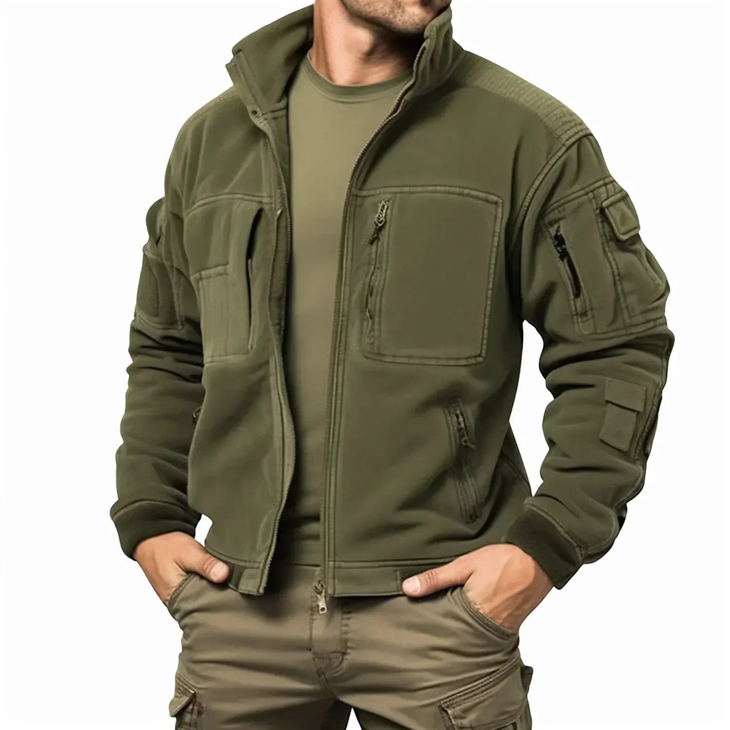 Warm Cargo Fleece Mens Coat