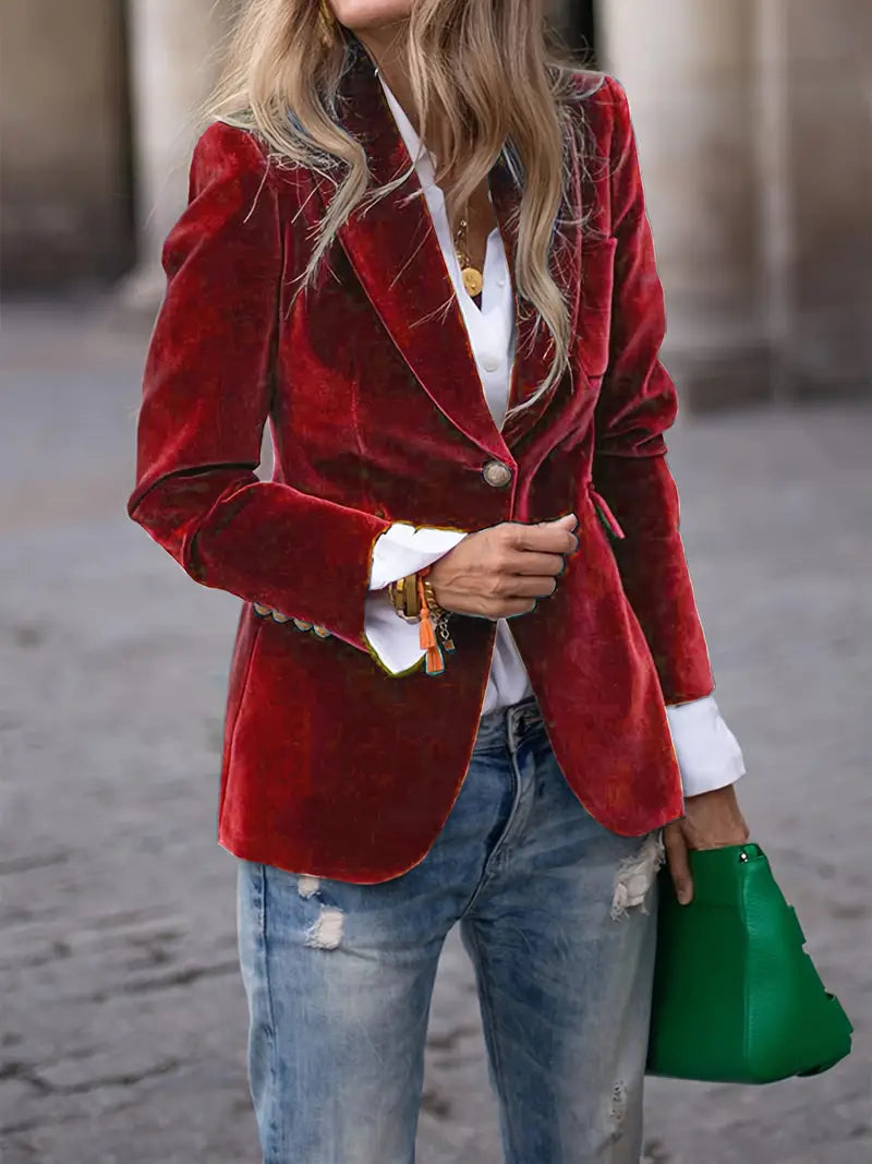 Ladies' Luxe Golden Button Jacket