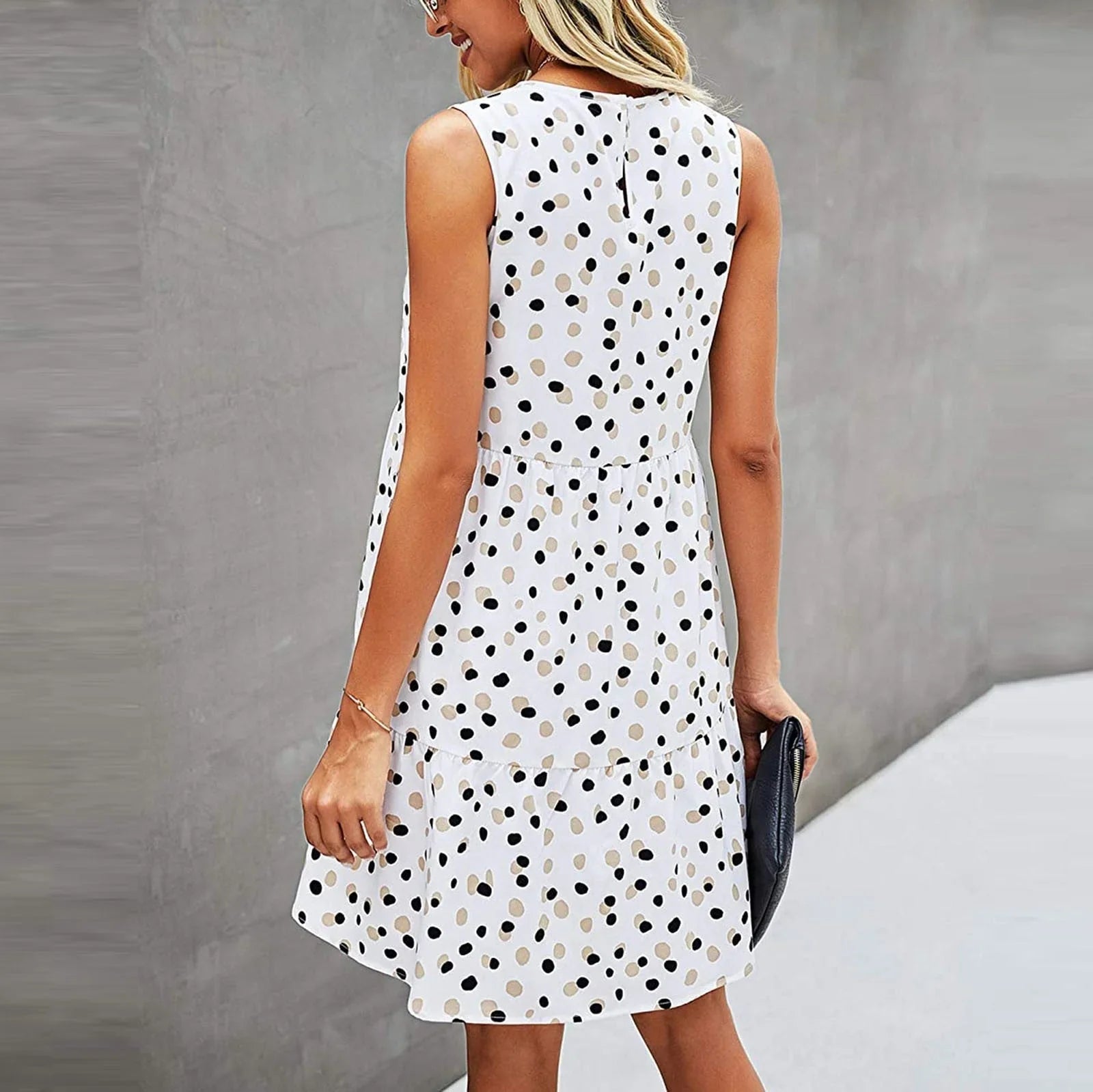 Minerva Dress | Women's Polka Dot Sleeveless Dress