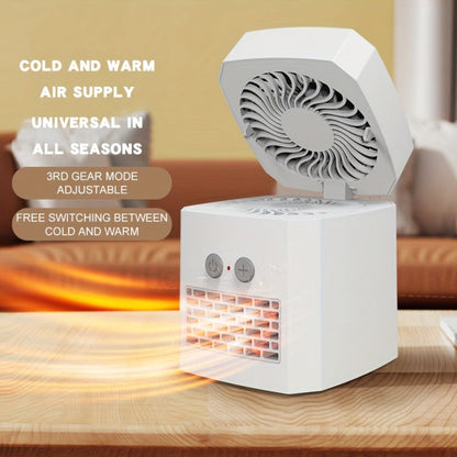 Compact Portable Heater and Desk Fan for Home Office