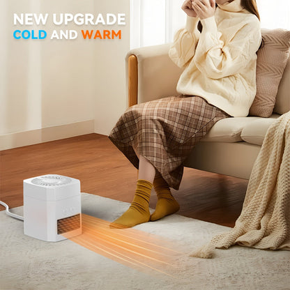 Compact Portable Heater and Desk Fan for Home Office