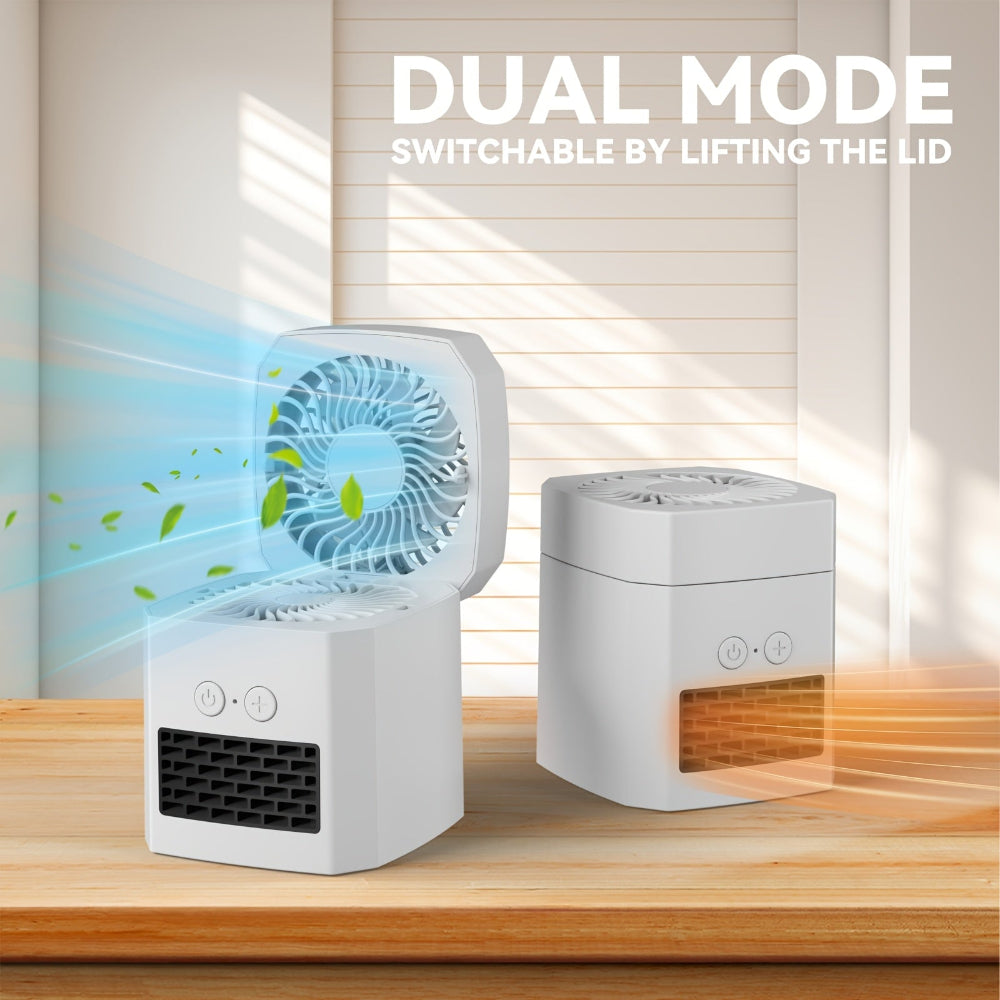 Compact Portable Heater and Desk Fan for Home Office