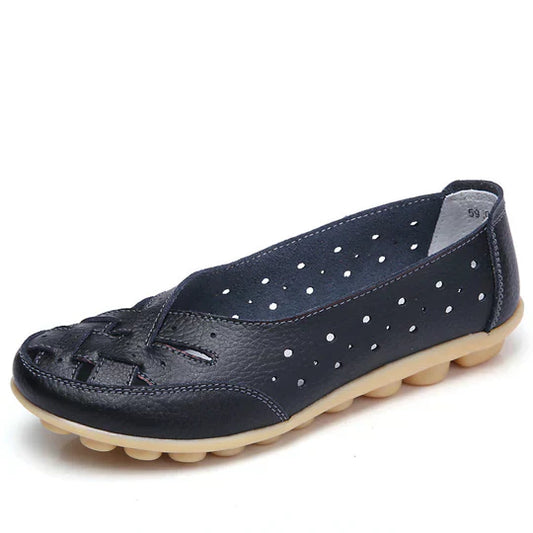 Soft Leather Ballet Flat Shoes - OutfitLondon