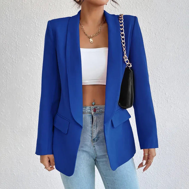 Women's Classic Fit Open Front Coat with Pockets