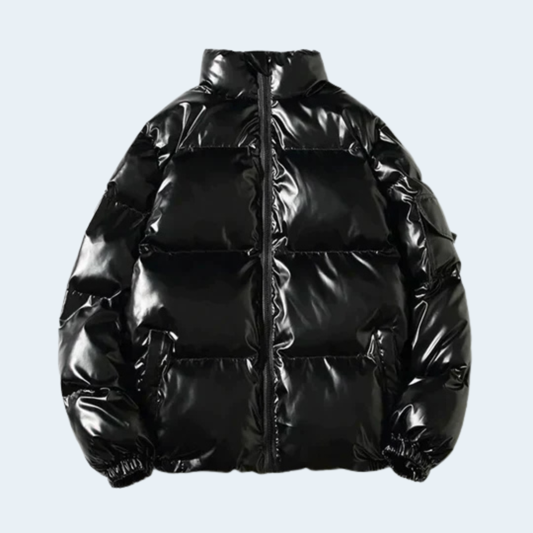 Waterproof Men's Black Puffer Coat - OutfitLondon