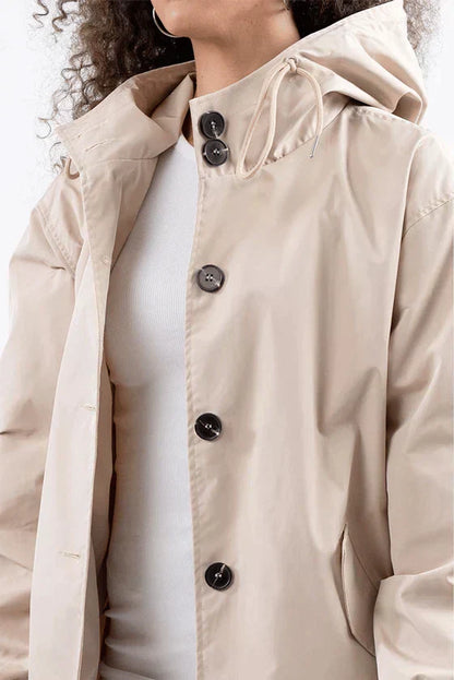 Warm Women's Hooded Cotton Trench Coat