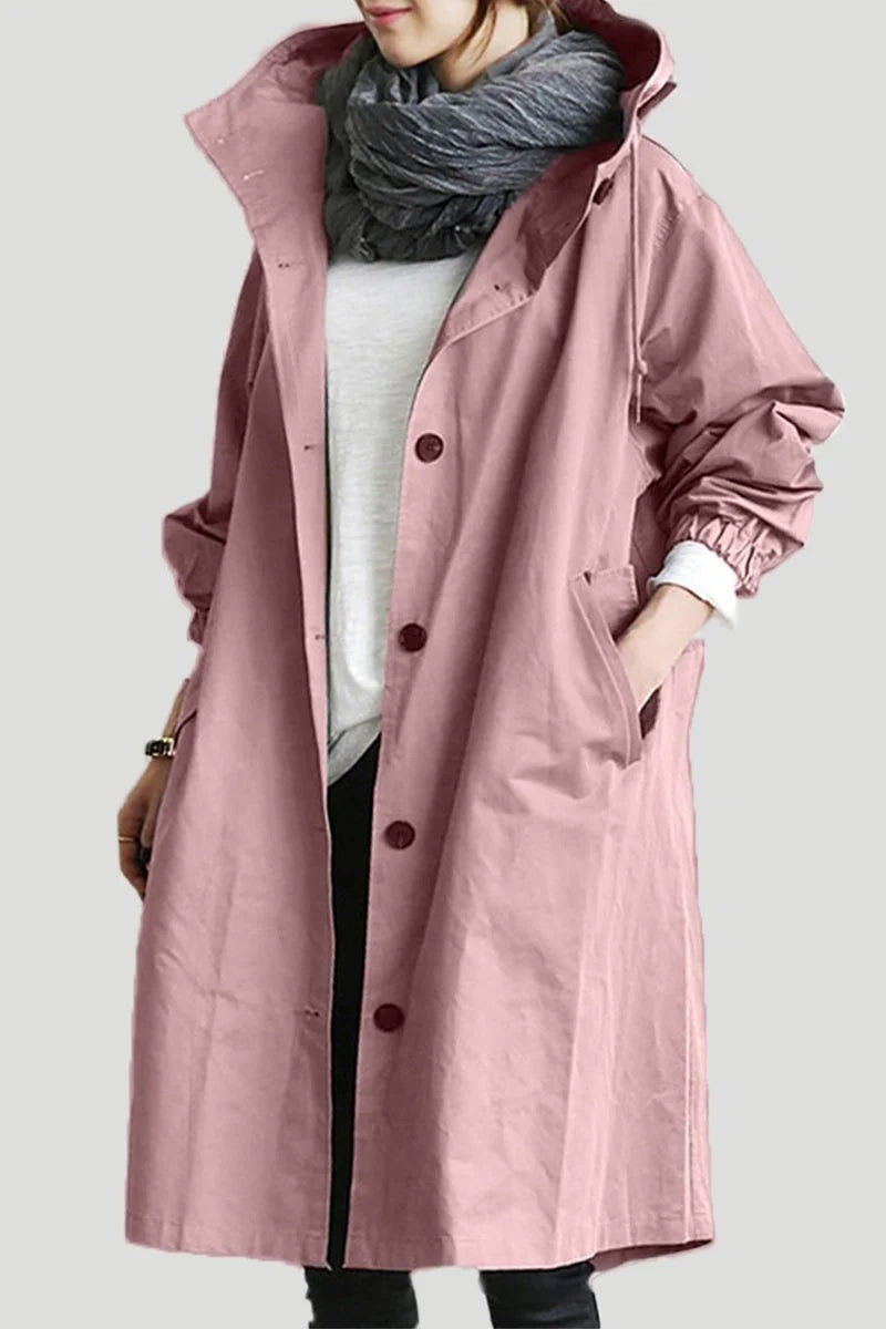 Warm Women's Hooded Cotton Trench Coat