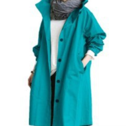 Warm Women's Hooded Cotton Trench Coat