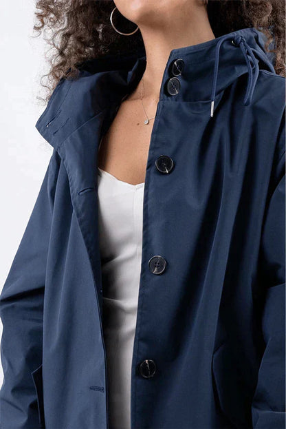 Warm Women's Hooded Cotton Trench Coat