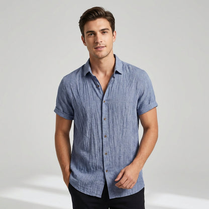 Casual Fit Short Sleeve Collar Shirt