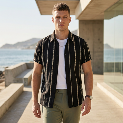 Comfortable Classic Stripe Button Down Shirt