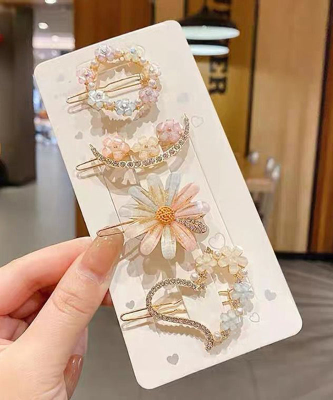 Women's Floral Hair Clips Alloy 4 Piece Set - OutfitLondon