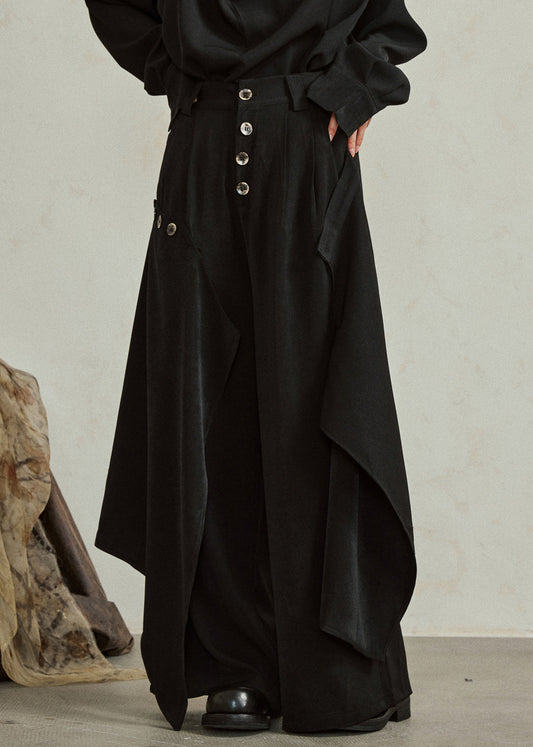 Women's Cotton Slim Fit Pants Elastic Waist Black - OutfitLondon