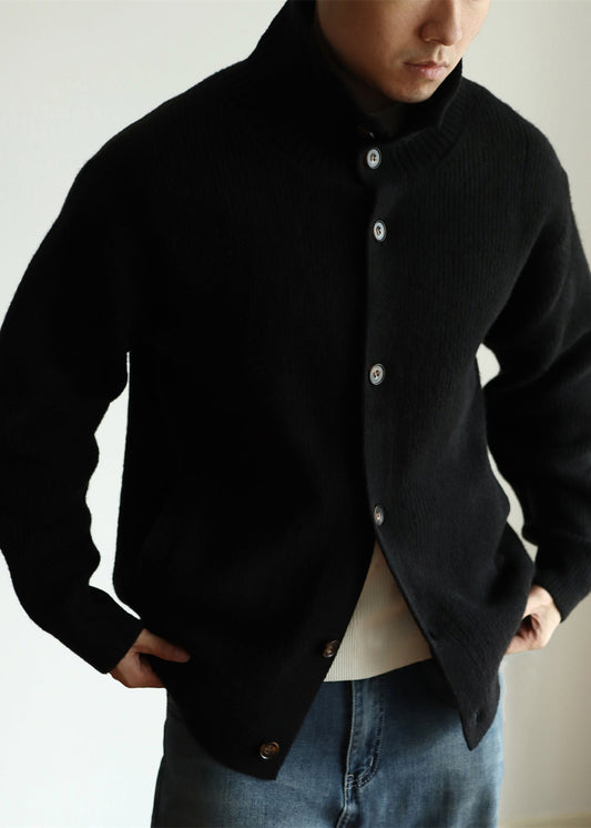 Men's Wool Blend Winter Coat Button Front Relaxed Fit - OutfitLondon