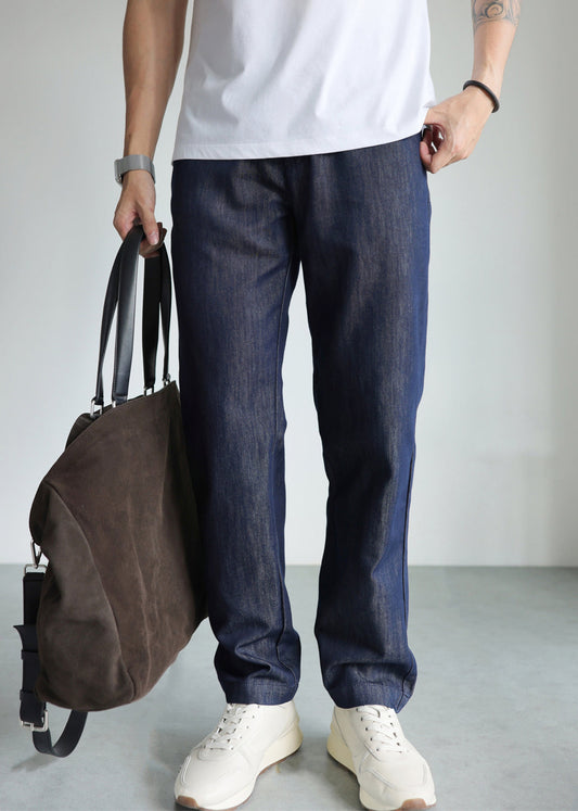 Men's High Rise Straight Leg Denim Pants Modern Blue - OutfitLondon