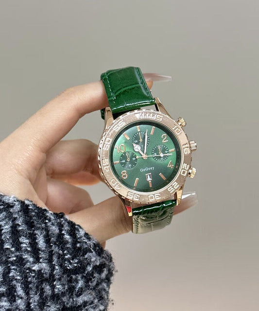 Women's Leather Quartz Watch Sapphire Crystal 30mm - OutfitLondon