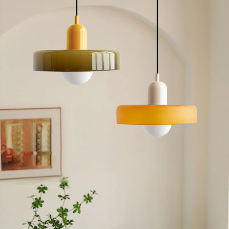 Vibrant Pendant Light With Adjustable Metal Arm