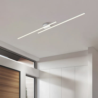 Polished Chrome LED Semi Flush Ceiling Lamp
