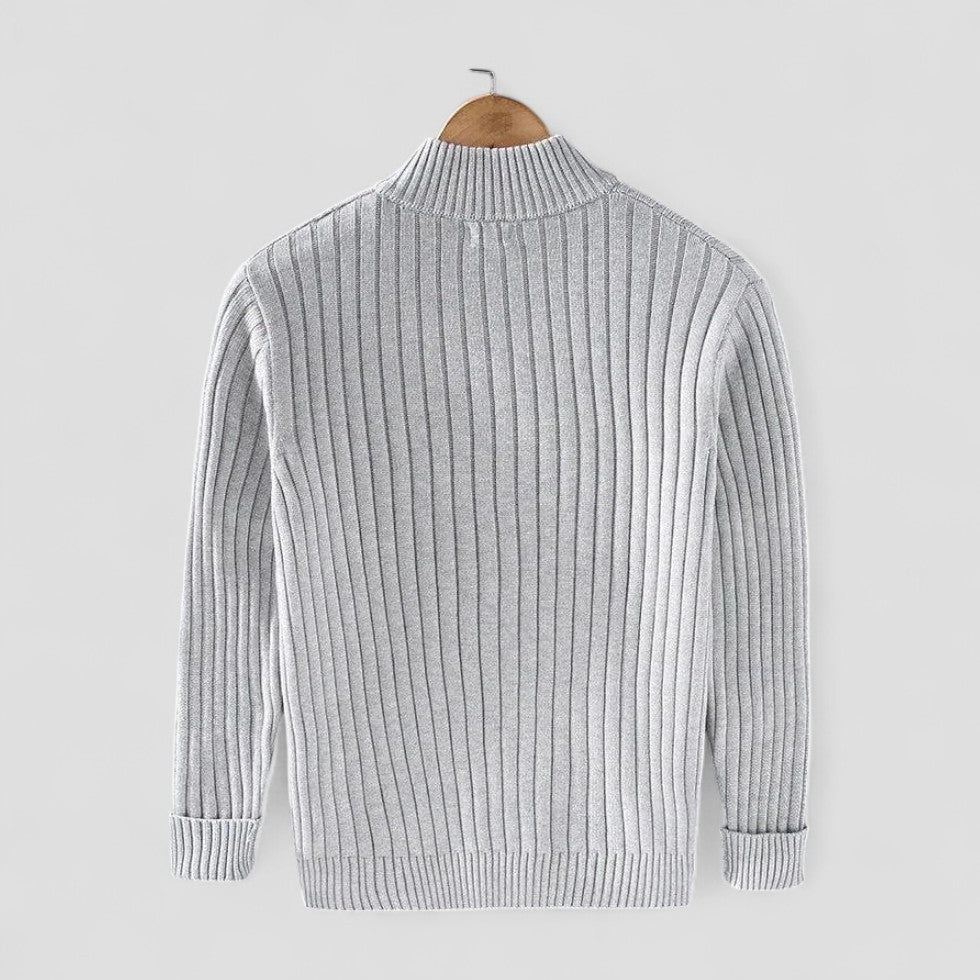 Classic Fit Crew Neck Knit Cardigan for Men