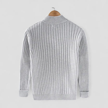 Classic Fit Crew Neck Knit Cardigan for Men