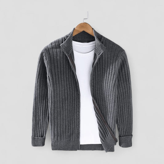 Classic Fit Crew Neck Knit Cardigan for Men - OutfitLondon