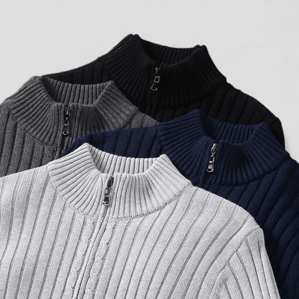 Classic Fit Crew Neck Knit Cardigan for Men