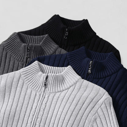 Classic Fit Crew Neck Knit Cardigan for Men
