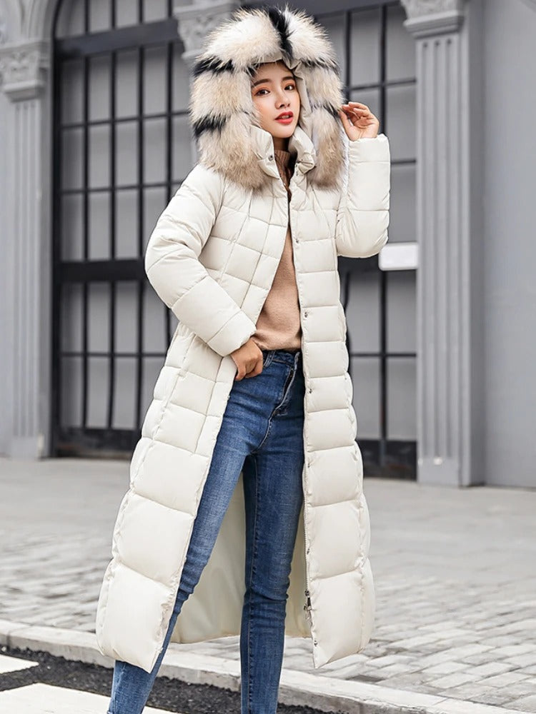 Warm Women's Long Down Puffer Winter Jacket